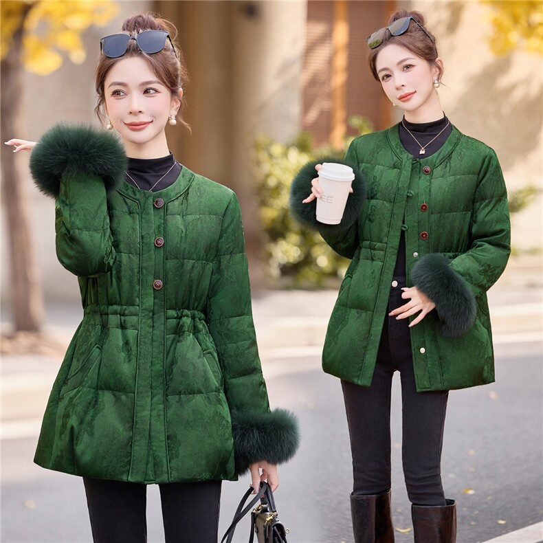 现货，2025年冬季中长款羽绒真狐狸毛时尚气质潮新款90羽绒服，女装羽绒服，兰菲阁