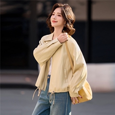 【春季女装新款】2026大量现货时尚休闲金属丝水洗PU皮衣外套，女装皮衣，缘衣格