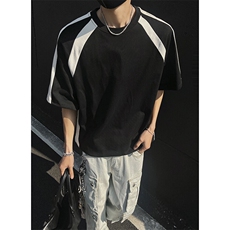 抖音得物二开品质240克宽松纯棉美式潮牌高街痞帅短袖T恤YQ43，男装T恤，电商A486-1
