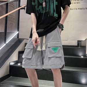 夏季ins潮牌休闲短裤男港风简约百搭宽松直筒五分裤 K3414-P31图片