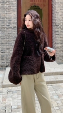 冬装新款皮毛一体羊羔毛外套-195-k298，女装皮草，2D075