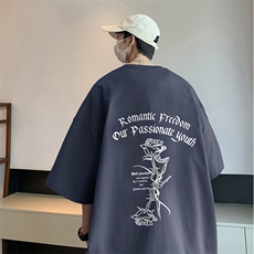量大优可提供视频2024夏季新款美式短袖T恤D223A-T2453-P18，男装T恤，电商019-1
