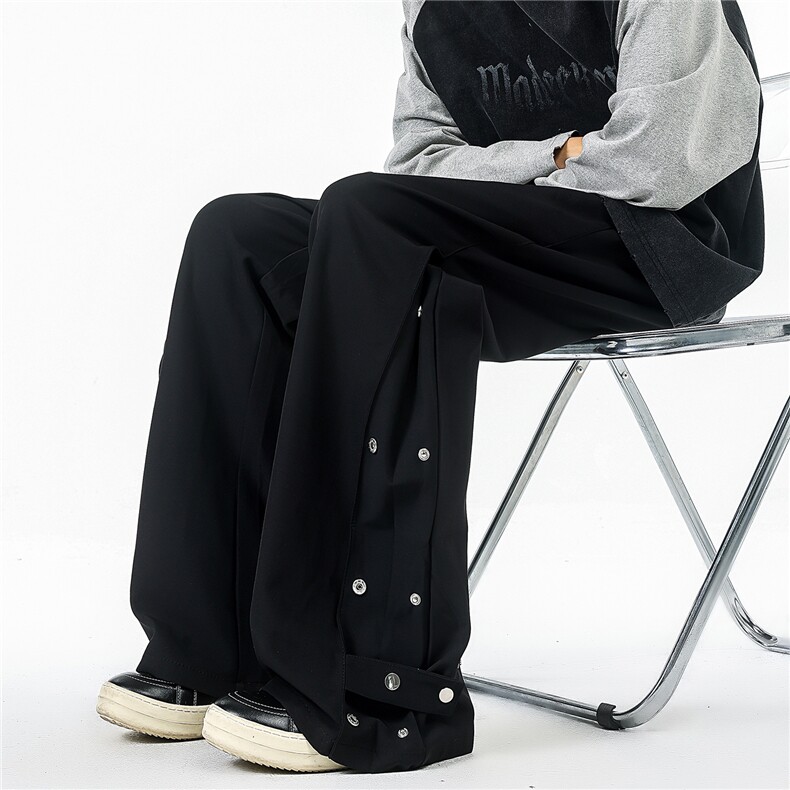 M-8XL美式排扣裤子直筒大码设计感户外工装运动休闲长裤KZ1989P58,男装工装外套,电商B238