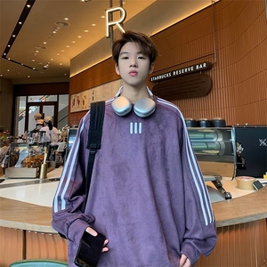 麂皮绒卫衣男潮ins港风潮流 GW45 P40图片