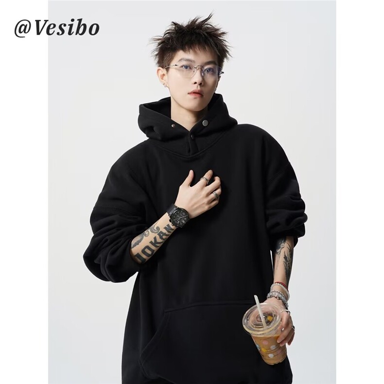 重磅连帽卫衣男秋季高级感宽松简约痞帅休闲外套WY166-P50，女装短外套，星座208-5
