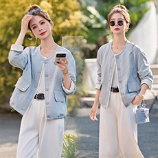 高级感气质小香风外套女2026年春季流行新款减龄宽松休闲夹克上衣，女装短外套，余墨