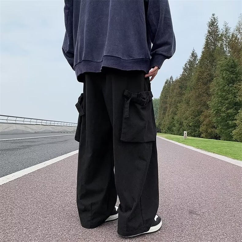 美式伞兵机能工装裤男秋冬季冲锋裤直筒裤子ins高街休闲K128-p40,男装休闲裤,星座1008