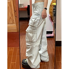 【有货】浅蓝色多口袋工装牛仔裤男款宽松美式裤子K8034LL-特P56，男装牛仔裤，星座1007（原301D）