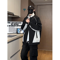 JK5003/P65春装新款个性撞色设计立领飞行员夹克男潮流上衣外套，男装夹克，电商A141
