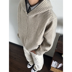 网图条纹连帽拉链外套男2026新款设计感宽松美式开衫卫衣特P68，女装短外套，电商C306-1