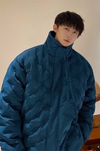 1定制面料棉衣大码M-5XL港风情侣半高领棉服外套男8707P125控168图片