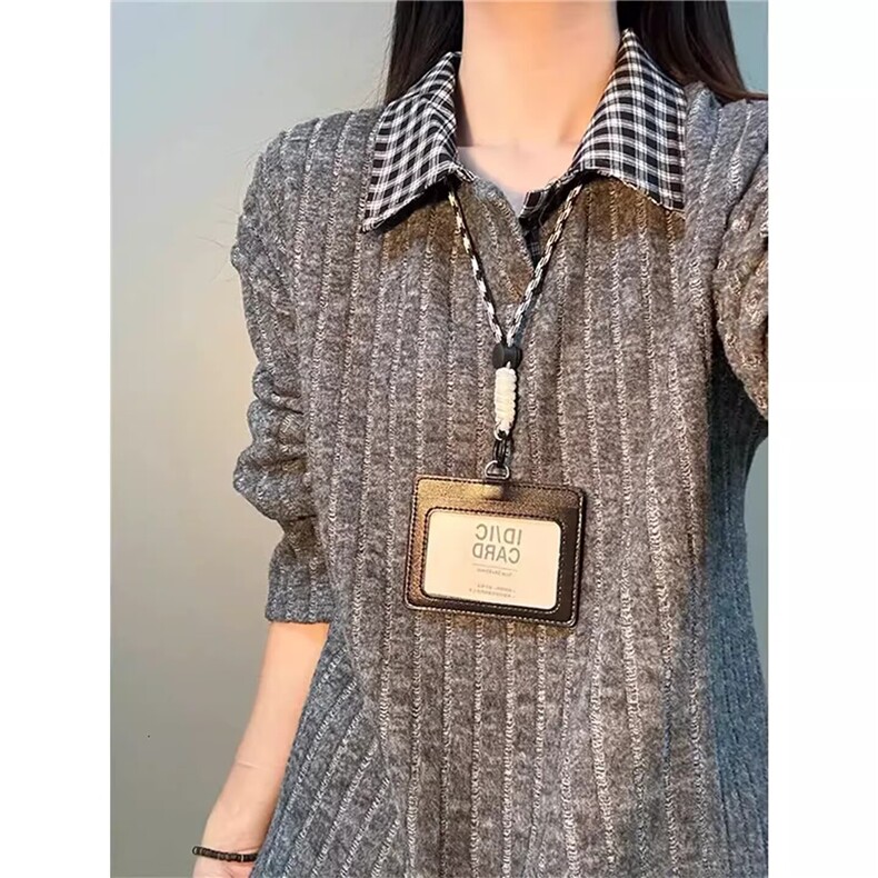 春季美式假两件格子拼翻领休闲卫衣男女POLO领外套潮L33799-P37，男装Polo衫，星座1008