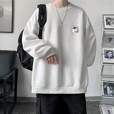 圆领卫衣男大码加厚加绒长袖t恤男S6239-P28加绒款-P33，男装卫衣，电商A040