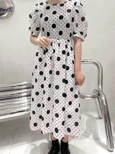 复古大波点连衣裙，女装连衣裙，Ultra Niche