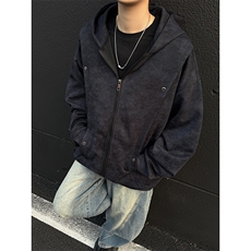 2025年新款男女款扎染脏脏布百搭连帽拉链开衫卫衣YY6866-P68，男装卫衣，电商C216