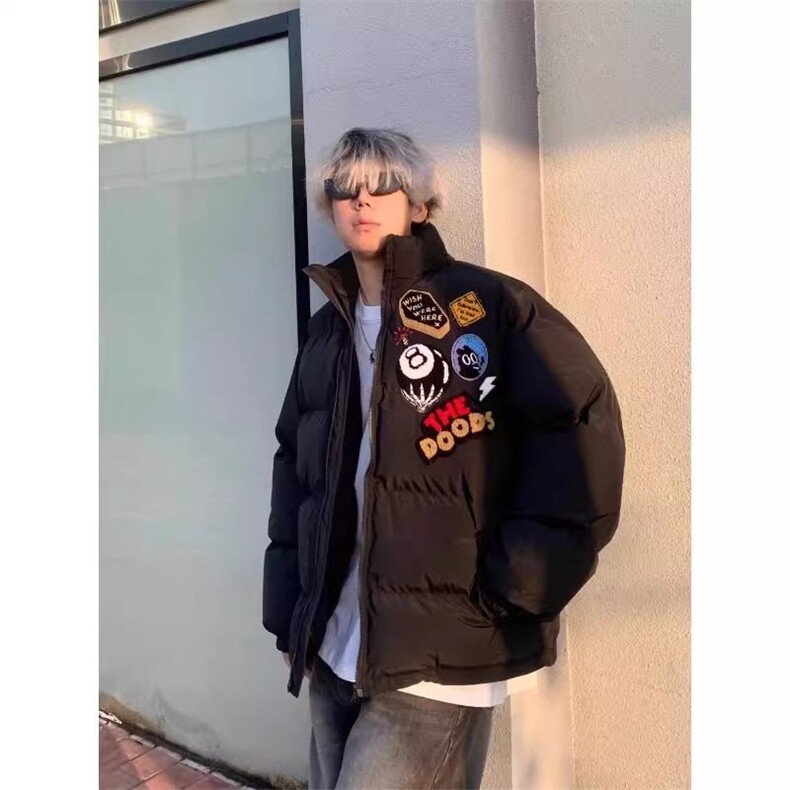 1506/QF9080/P82保暖加厚棉服高街棒球服外套男女情侣百搭夹克,男装夹克,星座1506