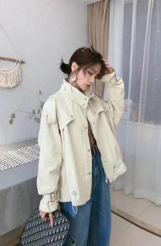 春季派克外套，女装，玉米青豆