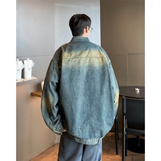 美式复古水洗工装牛仔外套男女春秋季Vibe风立领夹克JN88932-p68，男装工装外套，星座1008
