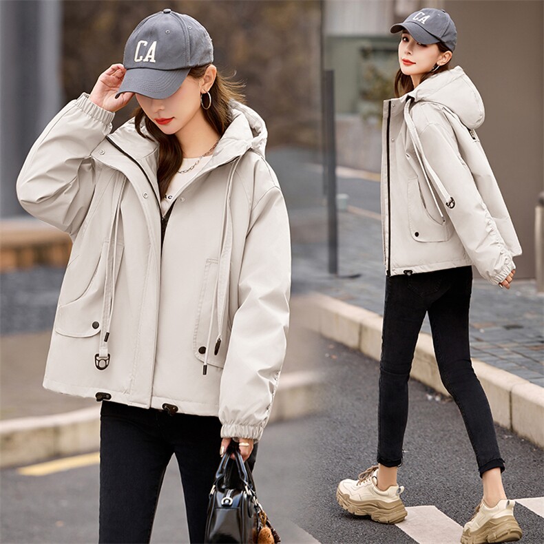 特超好看黄色冲锋衣羽绒服女2024冬新款小个子短款休闲派克服外套,女装羽绒服,关键词