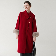 25秋冬新款双面羊毛大衣女中长款双面呢羊毛大衣女加厚外套女，女装双面呢大衣，优远毛呢大衣