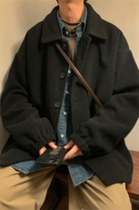 N2070/P75加棉P85冬季毛呢夹克男女中性风宽松大码呢子外套夹克，男装夹克，电商A141