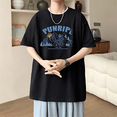 新款夏季男装纯棉短袖T恤落肩款印花时尚休闲宽松上衣ZS01，男装T恤，星座1013