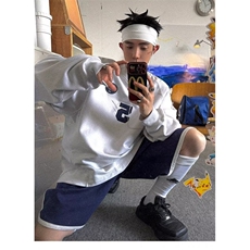 美式卫衣男女秋季复古新款球衣风t恤长袖潮牌上衣外套L66022-P50，男装T恤，星座1008