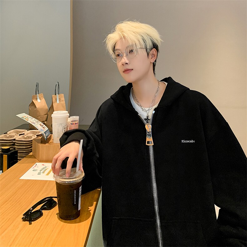 开衫卫衣男士春秋款2024新款秋季夹克男生连帽上衣服春装外套W72,男装夹克,星座506