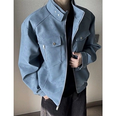 网图慎用春秋款皮夹克情侣休闲外套JK306-1P65，男装夹克，星座1904A