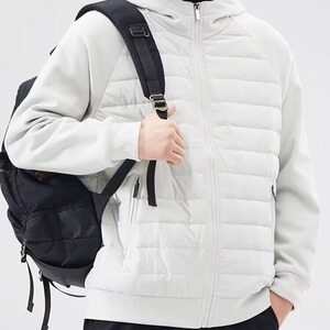 轻薄棉衣棉服男秋冬季加厚连帽拼接开衫夹克外套男士宽松休闲棉袄图片