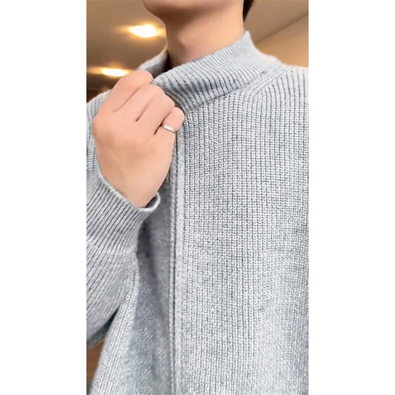 重磅秋冬北极绒双拉链毛衣开衫美式复古休闲慵懒风宽松针织衫外套,男装针织衫/毛衣,电商A486