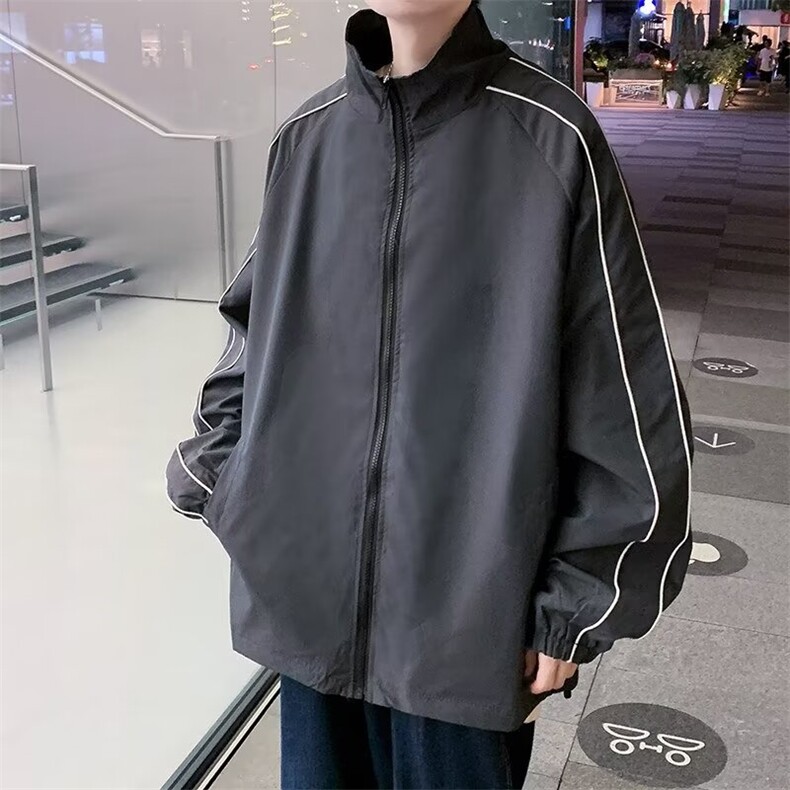2024春夏薄款休闲男士立领外套开衫干活防风衣夹克百搭衣J02/P30,男装夹克,星座506