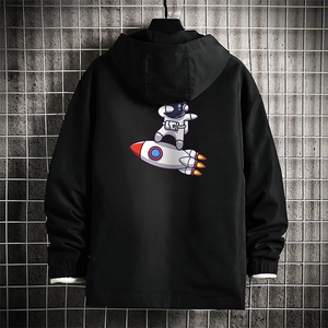 JK65158-P45 连帽夹克男大码胖子棒球服上衣外套 网格挂拍图片