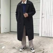 2020冬款呢大衣加长双排扣呢风衣男款拉风呢衣男外套冬装D501P135，男装毛呢大衣，星座312B-1