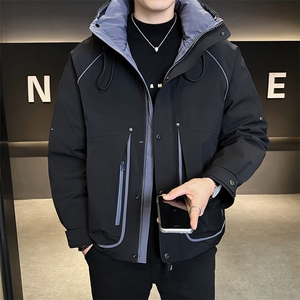 新标90白鸭绒 2025年连帽时尚潮流保暖羽绒服男YR6070-P235图片