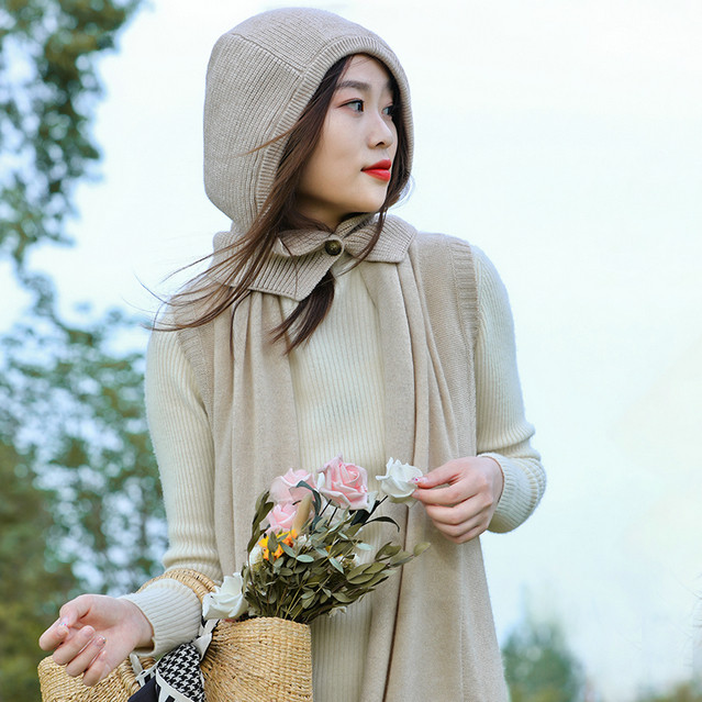 网红帽女秋冬季新款帽子百搭显脸小针织毛线包头冷帽子,饰品帽子,九月九羊绒