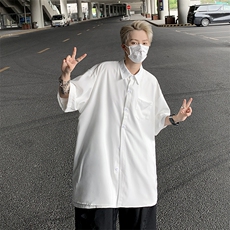 衬衫男短袖韩版潮流痞子帅文艺2023夏季新款ins宽松外套CY342-P29，男装衬衫，星座412-3