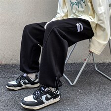 2024秋冬新款港风撞色绣标宽松抽绳束脚休闲裤运动裤K241-P60，男装休闲裤，星座914-3