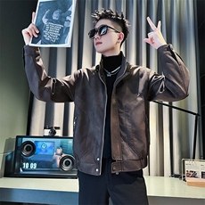 秋季复古小众穿搭宽松休闲拼接夹克上衣潮，男装夹克，星座506A