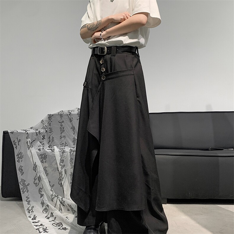 新中式风西裤男夏宽松直筒垂感痞帅高级感休闲裤K02837-P48图片