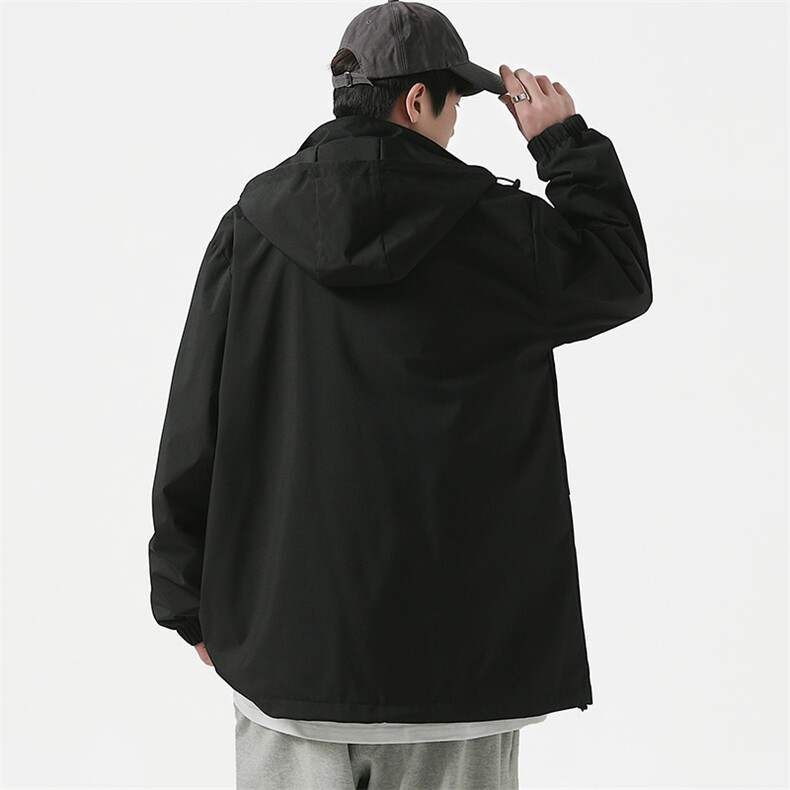 新款连帽冲锋衣夹克男山港风潮流宽松休闲外套A238-JK2305-P68,男装夹克,星座717