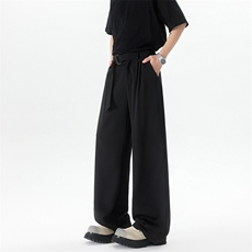 8XL-M垂坠感冰丝西裤大码凉感裤子腰带直筒长裤休闲裤KZ1958/P55，男装休闲裤，电商B238