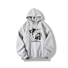 WY2134-P35加绒款-P40纯棉连帽卫衣男大码运动帽衫宽松薄，男装卫衣，电商A040