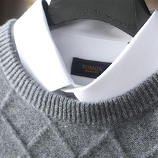 2025春秋新款羊绒衫女100山羊绒菱形格圆领上衣宽松百搭针织套衫，男装羊绒套衫，台绒羊绒