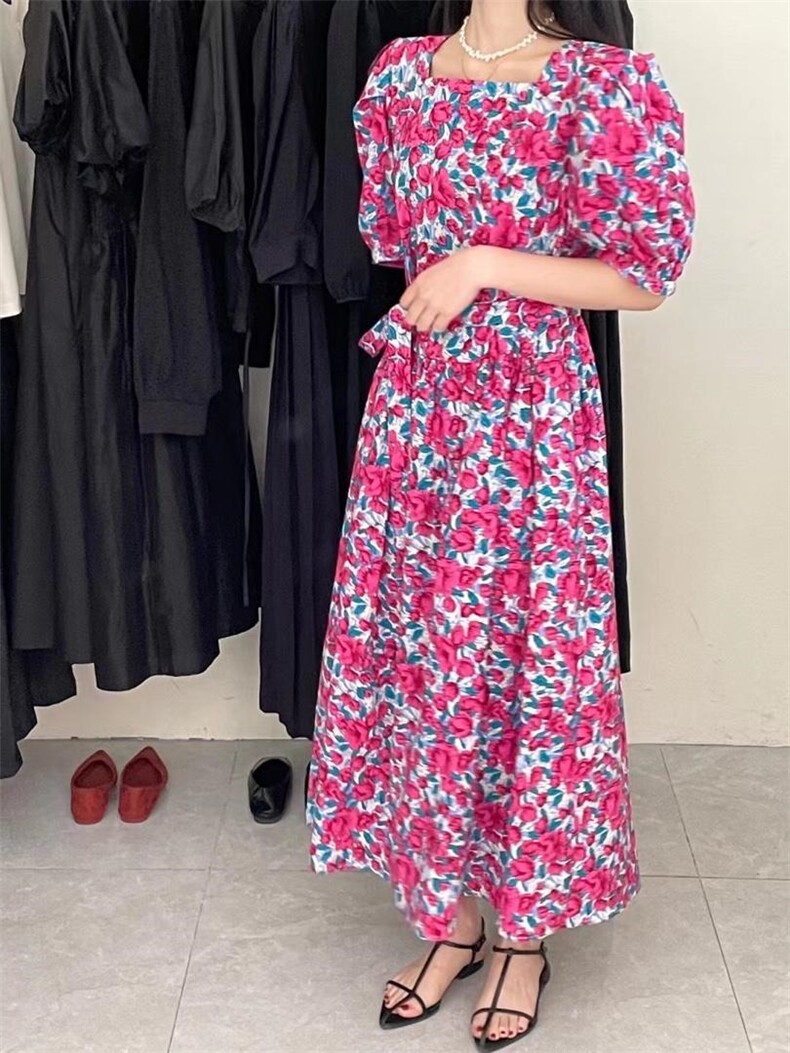 双色布连衣裙，女装连衣裙，HJ