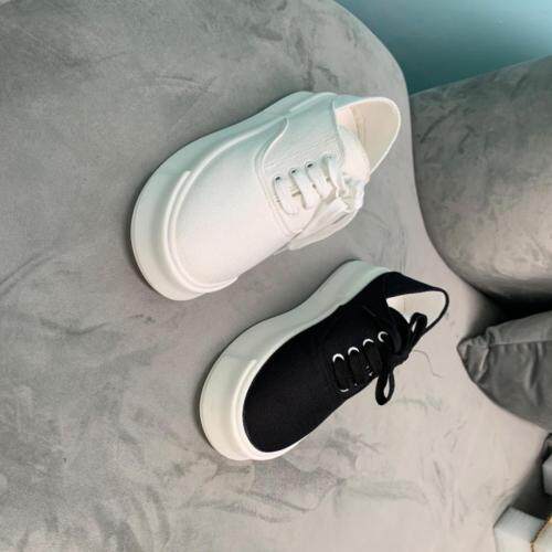 欧洲站帆布系带底帮厚底松糕坡跟休闲板鞋，其它，她他麦