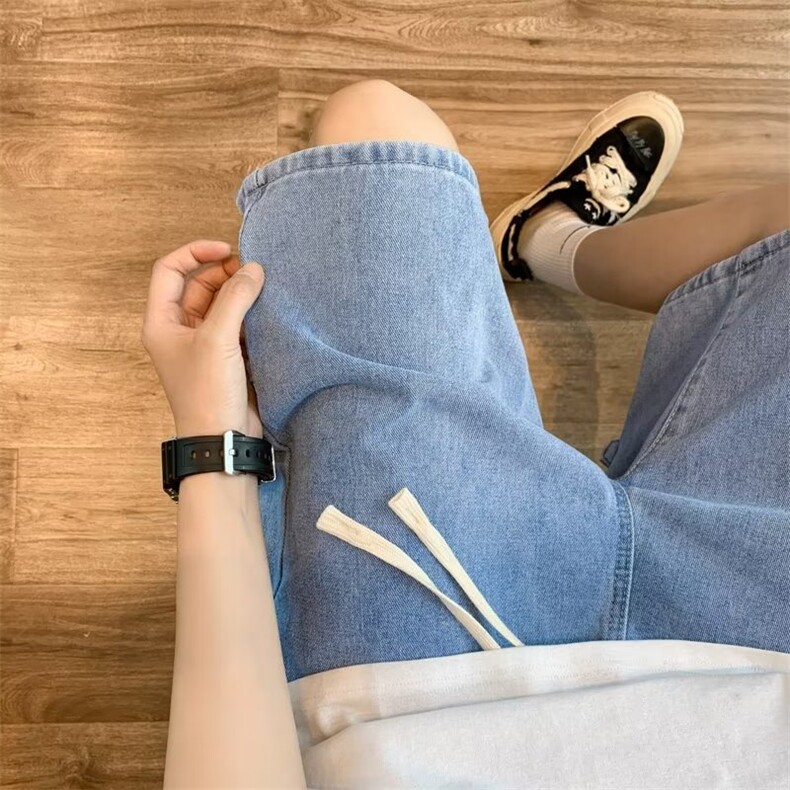 美式vibe裤子高街水洗牛仔裤男设计感小众拉链裤N1054P36,男装牛仔裤,星座1116-2