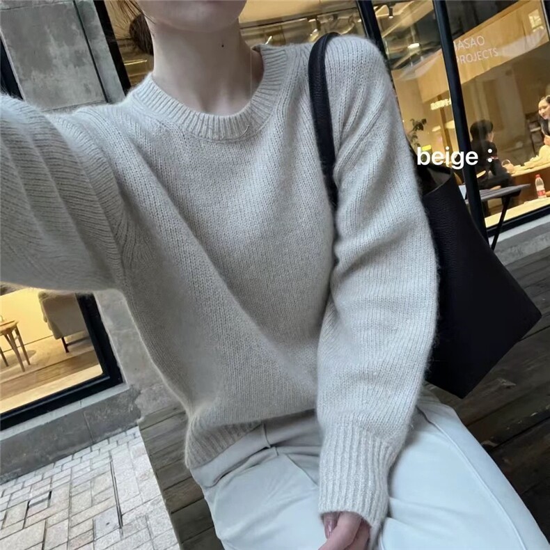 女士秋冬打底保暖柔软羊毛衫简约时尚,女装羊毛衫,恩泰羊绒