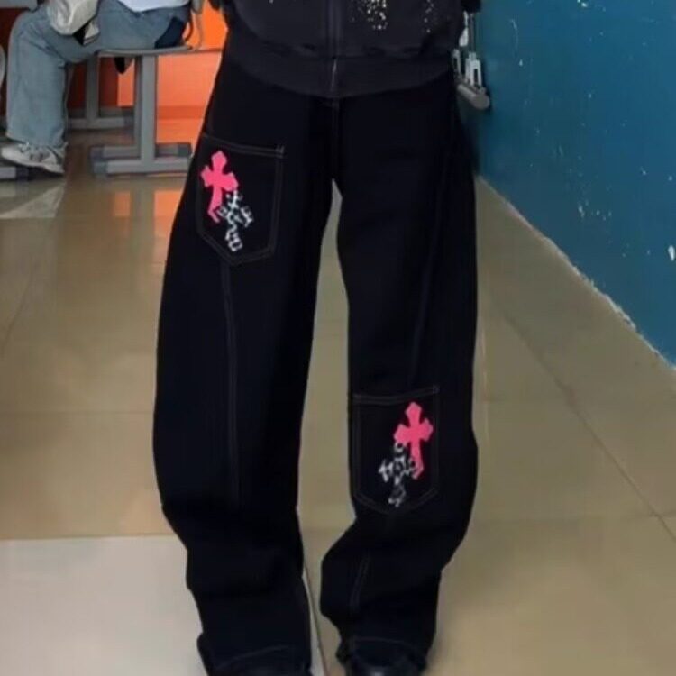 复古工装牛仔裤男秋冬款宽松直筒阔腿痞帅高级感裤子潮流美式高街,男装牛仔裤,星座506A