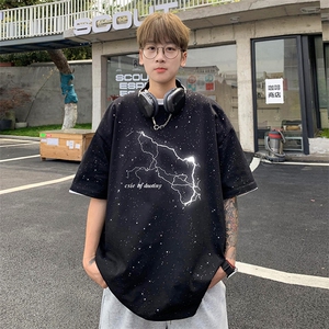 量大优供抖音视频 支持得物配合二开美式满天星亮片短袖T恤MTX150图片
